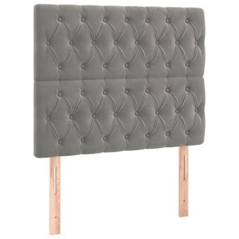 Cabecero De Cama Gris Claro 90x7x118/128 Cm Terciopelo Vidaxl