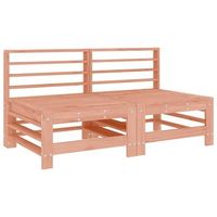 2 uds sofas centrales de jardin  sofa de exterior madera maciza de abeto douglas