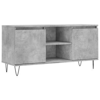 Mueble Tv | Mueble De Salón | Armario Tv Madera De Ingeniería Gris Hormigón 104x35x50 Cm