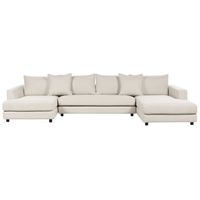 sofa esquinero moderno en forma de u 2 chaises respaldo acolchado cojines fundas extraibles beige claro lilviken