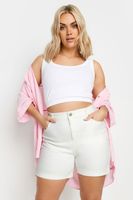 yours vaqueros mom cortos blancos mujer curvy y tallas grandes yours