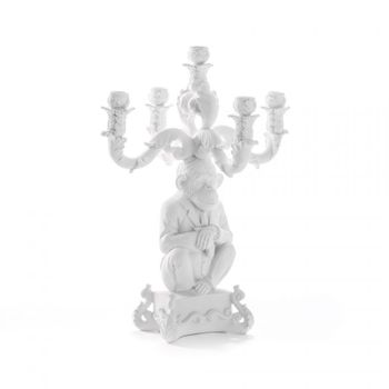 Burlesque White Chimp Candelabra by Seletti