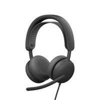 logitech zone wired 2 auriculares con cancelacion de ruido y tecnologia hibrida adaptativa anc usb-c con adaptador usb-a grafito