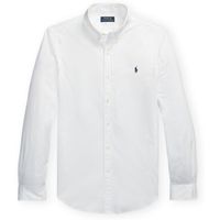 polo ralph lauren camisa manga larga oxford custom fit shirt - white para hombre