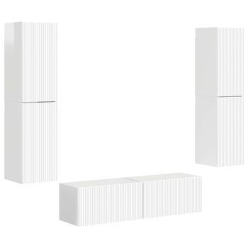 Conjunto De Mueble De Tv 6 Uds. Brillante Madera De Ingeniería Vidaxl