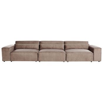 Moderno Sofá Modular 3 Plazas Tapizado De Tela Marrón Hellnar