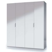 armario ropero madrid 4 puertas color blanco brillo 180 cm ancho 52 cm profundo 200 cm altura