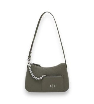 A|X Armani Exchange para mujer. XW001571AF15625U7043 Bolso de hombro con cadena verde (OSFA), Casual, Poliéster