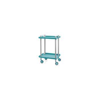 Carrito Auxiliar Leky, Armazón Gris, 2 Estantes. Multifuncional, Práctico Y Decorativo,acero,turquesa