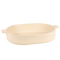 fuente para gratinado de gres beige de 45 cm