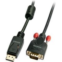 adaptador de cable de video lindy 3 m displayport a vga macho oro