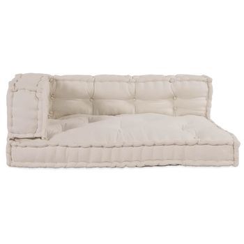 Cojín Para Sofá Pallet 3 Uds. Tela Crema 120 X 80 X 34 Cm Vidaxl