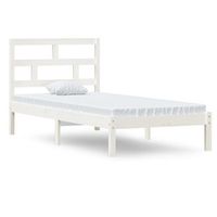 cama individual  cama para adultos  estructura de cama madera maciza blanco 90x190 cm