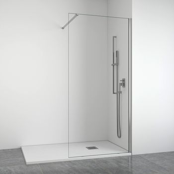 Mampara De Ducha Frontal Fija 8 Mm Plata 108-110 Cm Bellobath