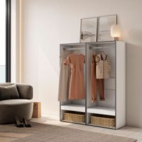 vestidor efecto madera blanco 120x35x145cm