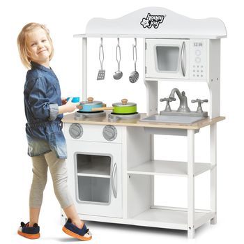 Cocina De Juego Para Niños Cocina De Juego De Madera Juego De Cocina 60 X 30 X 83 Cm Blanco