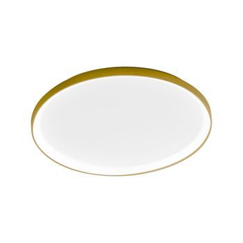 Krizia - Plafón Led Regulable 60w - 5300lm, Luz Cálida 3000k, Difusor Opal, Aluminio Dorado, D.60 Cm, Ip20, Diseño Moderno