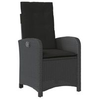 sillon reclinable de jardin  silla de exterior con cojines ratan sintetico negro
