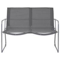 conjunto de muebles de jardin 4 uds  mesa y sillas tela y acero gris