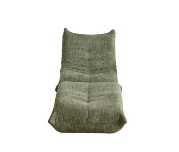 Sofá togo de suelo - chenilla, reposapiés, sillón sin brazos, espuma viscoelástica - verde