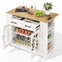 mueble auxiliar de cocina 120cm isla de cocina con ruedas y carrito de cocina con mesa plegable enchufes 120x65x92cm madera blanco