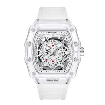Reloj de Hombre UTHAI BK134, Moderno, con Forma de Barril, Transparente, Resistente al Agua, de Cuarzo, Deportivo, para Regalo
