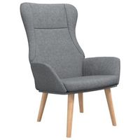 sillon lounge de diseno moderno sillon para dormitorio en tela gris claro y madera dec026665