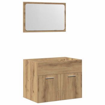 Juego De Muebles Baño 2 Piezas Madera Ingeniería Roble Artisan Vidaxl