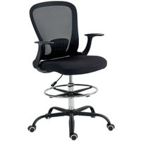 homcom silla de oficina ergonomica con reposapies ajustable y reposabrazos abatibles altura regulable 59x62x99-119cm negro   aosom espana
