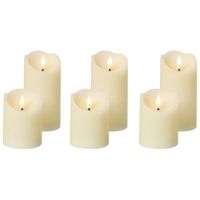 conjunto de 6 decoraciones de navidad led para interiores vela accesorio de parafina blanco crema amorea