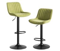 taburetes de comedor giratorios 2 unidades - aterciopelados regulables 360 - verde