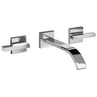 grifo mezclador empotrado de lavabo de laton con 3 agujeros para grifo plateado berraco