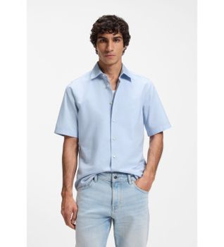 BOSS para hombre. 50537332 Camisa Rash2 azul (XL), Casual, Algodón, Manga corta