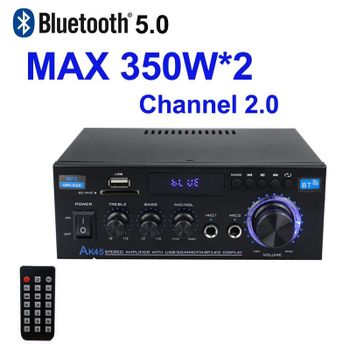 AMPLIFICADOR DE Audio Digital Bluetooth AK45 HiFi MP3 canal 2,0 amplificador de potencia de sonido estéreo hogar automotriz coche para altavoces MAX 350W * 2