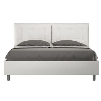 Cama King Size Italiana De Piel Sintética Andry-color Blanco-ropa De Cama 160x200 Cm