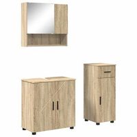 juego de muebles de bano 3 uds roble sonoma 61 x 35 x 64 cm vidaxl