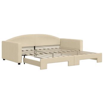 Cama Individual | Cama Para Adultos | Sofá Cama Nido Tela Crema 100x200 Cm