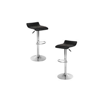 Pack 2 Taburetes Bravio De Polipiel 85*39*39 Cm - Negro