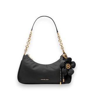 Michael Kors para mujer. 32T6AY5C2C Bolso Pochette Nolita mediano de nailon con cadena negro (OSFA), Casual, Nylon reciclado