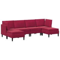 juego de muebles de salon 6 uds rojo vino terciopelo vidaxl