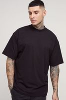 camiseta tall basica oversize con cuello extendido negro