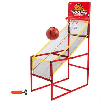 CB Sports - Canasta de baloncesto infantil con retorno de balón, estructura metálica 41 x 80 x 120 cm, balón e hinchador incluidos, ideal para jugar en casa
