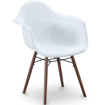 Sillas De Comedor - Diseño Escandinavo - Patas De Madera Oscura - Nordika Blanco