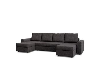 Rinconera en u dino reversible 5 plazas gris oscuro - conforama