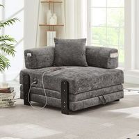 sofa-cama 2-en-1 convertible con puerto usbtype-c y almacenamiento compacto para espacios pequenos habitacion de invitados color gris oscuro