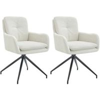 lote de 2 sillas de comedor tela pickett crema 63x58x85 cm clp