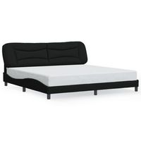 cama matrimonial  cama para adultos  estructura de cama con luces led tela negro 200x200 cm cfw951303