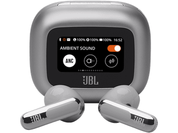 Auriculares True Wireless - JBL Live Flex 3, 50 h Autonomía, Conexión Multipunto, IP54, Cancelación de ruido, Sonido Espacial, Silver