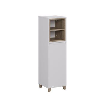 Armario Mediano Elnor 30 X 105 Cm Con Cesto De Ropa Plegable Vicco