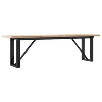 mesa de centro marco o madera maciza pino y acero 160x40x455cm vidaxl